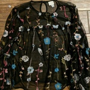 A New Day floral embroidered blouse